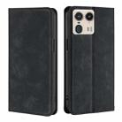 For Motorola Edge 50 Ultra Skin Feel Magnetic Leather Phone Case(Black) - 1