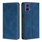 For Motorola Moto G85 5G Skin Feel Magnetic Leather Phone Case(Blue) - 1