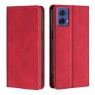 For Motorola Moto G85 5G Skin Feel Magnetic Leather Phone Case(Red) - 1