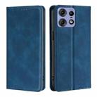 For Motorola Edge 50 Pro 5G Skin Feel Magnetic Leather Phone Case(Blue) - 1