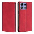 For Motorola Edge 50 Pro 5G Skin Feel Magnetic Leather Phone Case(Red) - 1