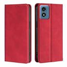For Motorola Moto G 5G 2024 Skin Feel Magnetic Leather Phone Case(Red) - 1