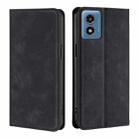 For Motorola Moto G 5G 2024 Skin Feel Magnetic Leather Phone Case(Black) - 1