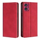 For Motorola Edge 50 Fusion 5G Skin Feel Magnetic Leather Phone Case(Red) - 1