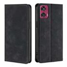 For Motorola Edge 50 Fusion 5G Skin Feel Magnetic Leather Phone Case(Black) - 1