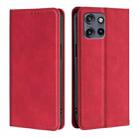 For Motorola Edge 50 Neo 5G Skin Feel Magnetic Leather Phone Case(Red) - 1