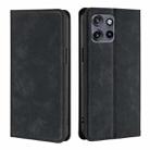 For Motorola Edge 50 Neo 5G Skin Feel Magnetic Leather Phone Case(Black) - 1