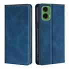 For Motorola Moto G35 5G Skin Feel Magnetic Leather Phone Case(Blue) - 1