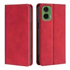 For Motorola Moto G35 5G Skin Feel Magnetic Leather Phone Case(Red) - 1