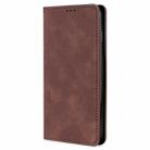 For Motorola Moto G55 5G Skin Feel Magnetic Leather Phone Case(Dark Brown) - 2