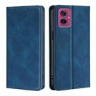 For Motorola Moto G55 5G Skin Feel Magnetic Leather Phone Case(Blue) - 1