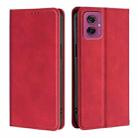 For Motorola Moto G55 5G Skin Feel Magnetic Leather Phone Case(Red) - 1