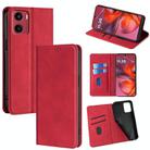 For Motorola Moto G05 Skin Feel Magnetic Leather Phone Case(Red) - 1