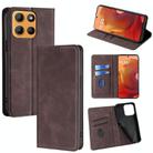 For Motorola Moto G15 / G15 Power Skin Feel Magnetic Leather Phone Case(Dark Brown) - 1