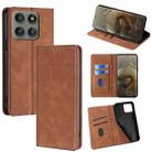 For Motorola Edge 60 Pro 5G Skin Feel Magnetic Leather Phone Case(Light Brown) - 1