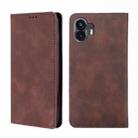 For Nothing Phone 2 Skin Feel Magnetic Leather Phone Case(Dark Brown) - 1