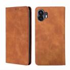 For Nothing Phone 2 Skin Feel Magnetic Leather Phone Case(Light Brown) - 1