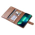 For iPhone 13 Pro Max ViLi GV Series MagSafe Magnetic Zipper Leather Phone Case(Brown) - 1