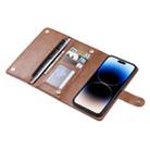 For iPhone 14 Pro Max ViLi GV Series MagSafe Magnetic Zipper Leather Phone Case(Brown) - 1