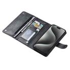 For iPhone 15 Pro ViLi GV Series MagSafe Magnetic Zipper Leather Phone Case(Black) - 1