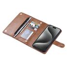 For iPhone 15 Pro ViLi GV Series MagSafe Magnetic Zipper Leather Phone Case(Brown) - 1