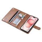 For iPhone 15 Plus ViLi GV Series MagSafe Magnetic Zipper Leather Phone Case(Brown) - 1