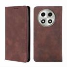 For OPPO A2 Pro 5G Skin Feel Magnetic Leather Phone Case(Dark Brown) - 1