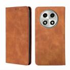 For OPPO A2 Pro 5G Skin Feel Magnetic Leather Phone Case(Light Brown) - 1