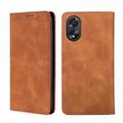 For OPPO A38 4G / A18 4G Skin Feel Magnetic Leather Phone Case(Light Brown) - 1