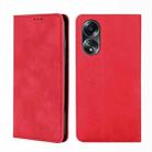 For OPPO A58 4G Skin Feel Magnetic Leather Phone Case(Red) - 1