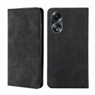 For OPPO A58 4G Skin Feel Magnetic Leather Phone Case(Black) - 1