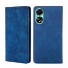 For OPPO A78 4G Skin Feel Magnetic Leather Phone Case(Blue) - 1