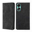 For OPPO A78 4G Skin Feel Magnetic Leather Phone Case(Black) - 1