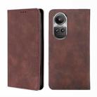 For OPPO Reno 10 5G / Pro 5G Global Skin Feel Magnetic Leather Phone Case(Dark Brown) - 1