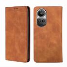 For OPPO Reno 10 5G / Pro 5G Global Skin Feel Magnetic Leather Phone Case(Light Brown) - 1