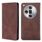 For OPPO Find X7 Ultra 5G Skin Feel Magnetic Leather Phone Case(Dark Brown) - 1