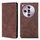 For OPPO Find X7 5G Skin Feel Magnetic Leather Phone Case(Dark Brown) - 1