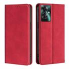 For OPPO Reno11 F 5G Skin Feel Magnetic Leather Phone Case(Red) - 1