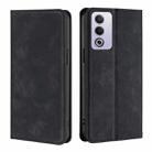 For OPPO A3 Pro 5G India Skin Feel Magnetic Leather Phone Case(Black) - 1