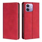 For OPPO A3 5G India Skin Feel Magnetic Leather Phone Case(Red) - 1