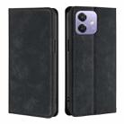 For OPPO A3 5G India Skin Feel Magnetic Leather Phone Case(Black) - 1