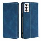 For OPPO Reno12 5G Global Skin Feel Magnetic Leather Phone Case(Blue) - 1