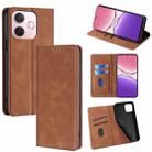 For OPPO A5 Pro 5G Global Skin Feel Magnetic Leather Phone Case(Light Brown) - 1