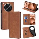 For OPPO Find X8 Ultra 5G Skin Feel Magnetic Leather Phone Case(Light Brown) - 1