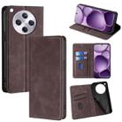 For OPPO Find X8s+ 5G Skin Feel Magnetic Leather Phone Case(Dark Brown) - 1
