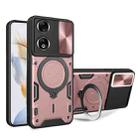 For Honor 90 5G CD Texture Sliding Camshield Magnetic Holder Phone Case(Pink) - 1