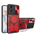 For Honor 90 5G CD Texture Sliding Camshield Magnetic Holder Phone Case(Red) - 1