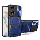 For Honor 90 5G CD Texture Sliding Camshield Magnetic Holder Phone Case(Blue) - 1