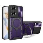 For Honor 90 5G CD Texture Sliding Camshield Magnetic Holder Phone Case(Purple) - 1