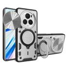 For Honor Magic6 Pro 5G CD Texture Sliding Camshield Magnetic Holder Phone Case(Silver) - 1